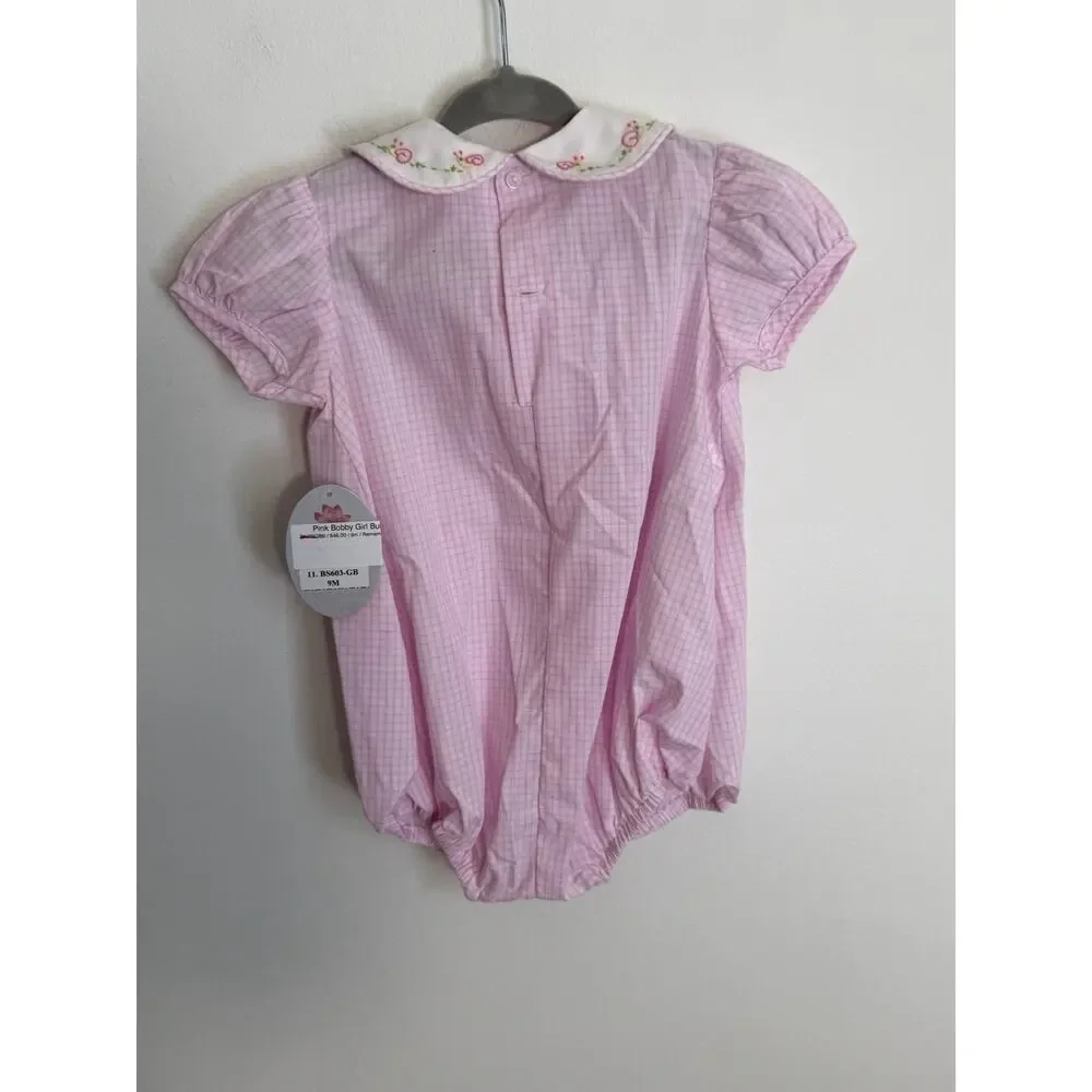 Baby Sen By Remember Nguyen Pink Gingham Bubble NWT size 9mo
